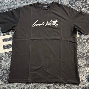 Louis Vuitton Black Crewneck Script Logo Tee